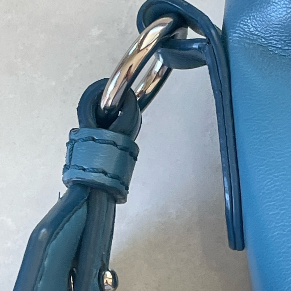Stella McCartney Teal Crossbody Mini Camera Bag with Logo Strap - Picture 5 of 10